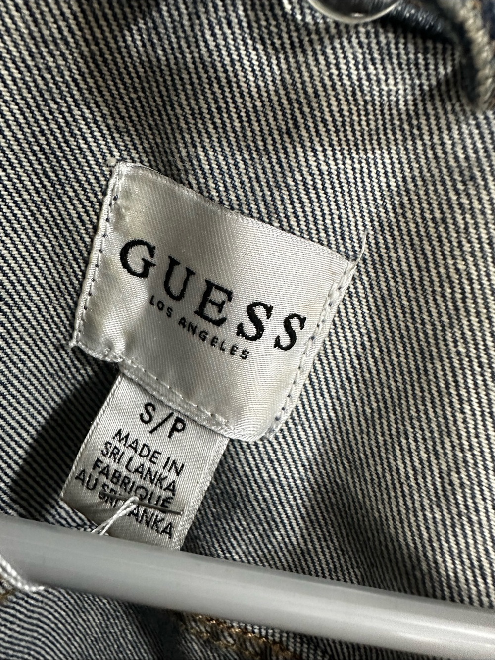 GUESS Blue Distressed Denim Jacket - Picture 4 of 6